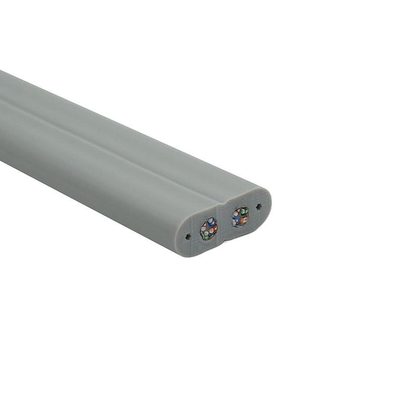 スチールワイヤー付きエレベーターフラットケーブルと Cat6 パッチケーブル 2 本