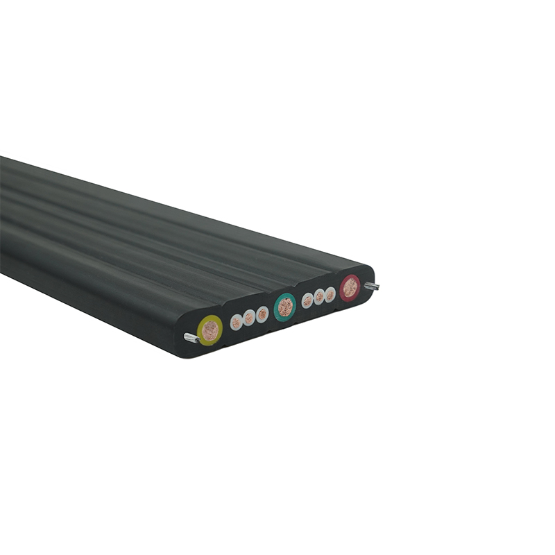 鋼線付きフラットケーブル走行複合シースクレーン