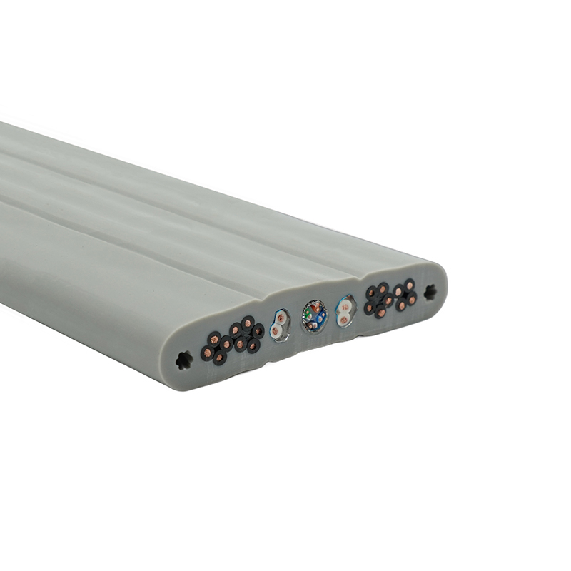 銅コアPVC絶縁PVCシース鋼線付きエレベーターフラットケーブル